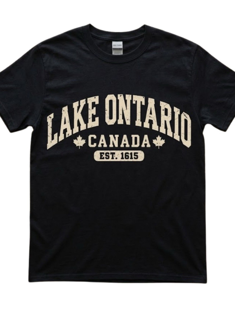Black Gildan Lake Ontario Canada Graphic Tee